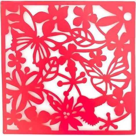Set mit 12 Raumteilerpaneelen, Hängevorhängen, Wandteilern, Paravents, 40 x 40 cm, Rot (1/5)