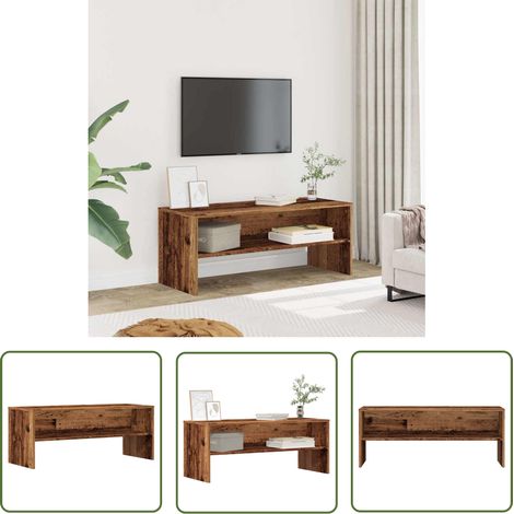 vidaXL TV-Regal Altholz-Optik 100x40x40 cm Holzwerkstoff (1/5)