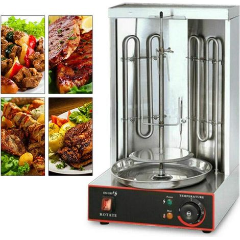 Dönergrill Gyrosgrill Hähnchengrill Kebab Maschine für Zuhause Drehgrill Multigrill, Schaschlikspieße, Edelstahl, Rotisserie, 50-300 ℃ Einstellbar (1/5)