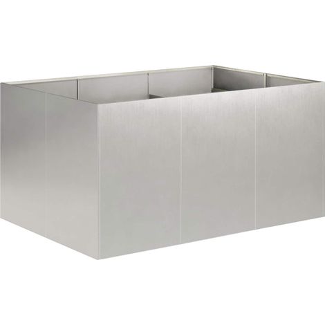 Vaso da giardino Argento 120 x 80 x 60 cm Acciaio Inox vidaXL (1/5)