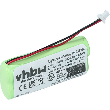 vhbw Battery Replacement for CTP950 for Wireless Landline Phone (700 mAh, 2.4 V, NiMH) (1/5)