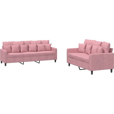Maison Exclusive - Set di Divani 2 pz con Cuscini rosa in Velluto