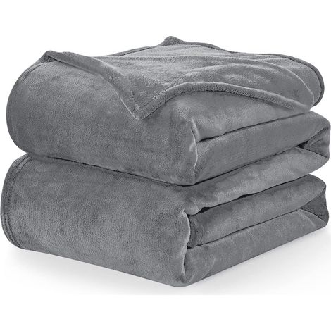 Plaid Couverture Polaire Flanelle en Microfibre, Jeté de Canapé 150x200 Gris Anthracite, Couverture lit Jete de Canape 2 Personnes, Plaid Fourrure Grand Chaud et Doux en Peluche, 200x150