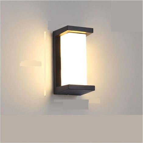 Projecteur LED extérieur étanche - idéal pour l'éclairage mural de jardin d'hôtel et de terrasse - 1 pièce, noir (1/3)