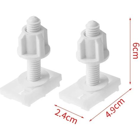 (B) Kit de fixation pour charnières de siège de toilette (2 pièces) - Vis de réparation - Accessoires et outils de salle de bain (1/5)