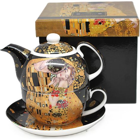 Taza y jarra Gustav Klimt Beso, elegante porcelana. PARA REGALO. (1/5)