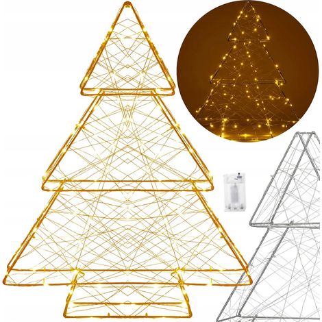 ALBERO DI NATALE DECORATIVO 100LED BIANCO CALDO A BATTERIA FESTE IP20