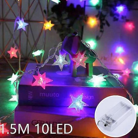 Dekorationsartikel für das muslimische Ramadan-Fest 2023: LED-Windlaternen-Anhänger, Eid Mubarak-Lichterkette, Ramadan-Dekoration für Zuhause-color light-star