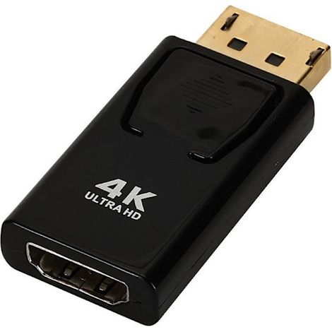 Adaptateur DisplayPort (mâle) vers HDMI (femelle), 4K, noir (1/3)