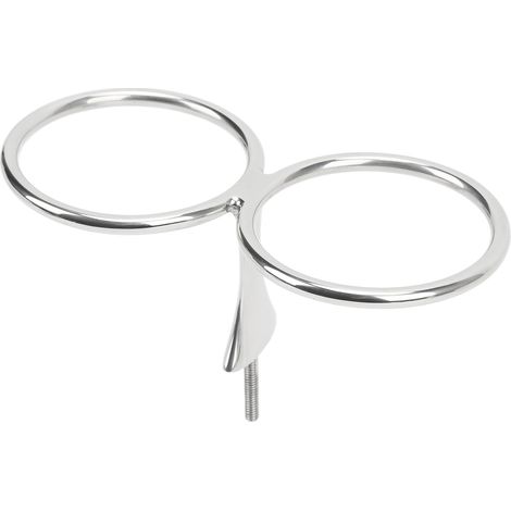 Porte-gobelets double anneau en acier inoxydable pour bouteilles et boissons, idéal pour les yachts, bateaux et camping-cars. (1/5)