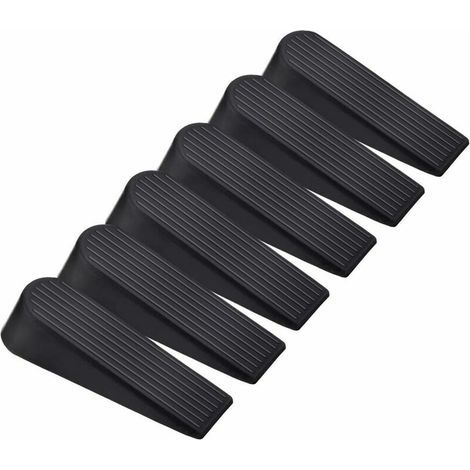 Lot De 6 Cales De Butée De Porte Butée De Porte En Caoutchouc Noir Pour La Maison Et Le Bureau (1/5)