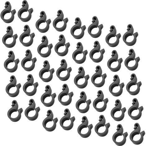 100pcs Clips de Fixation pour Tuyau D'irrigation en Plastique Noir, Résistants aux Intempéries, pour Jardins, Maintien Sécurisé du Tube D'arrosage (1/5)