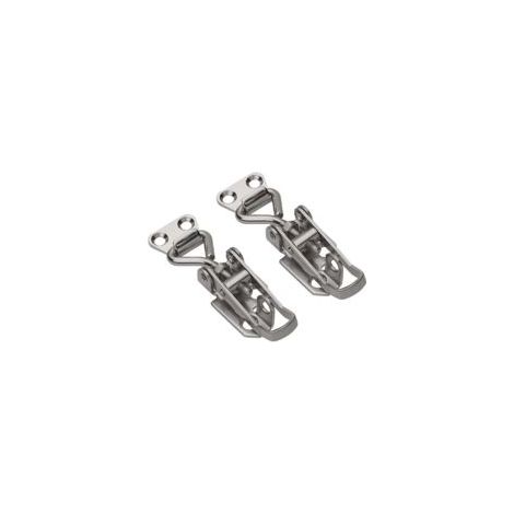 2PCS Hasp Réglable en Acier, Pince à Levier avec Crochet Fermeture à Ressort pour Coffret et Tiroir - Crezuo (1/4)