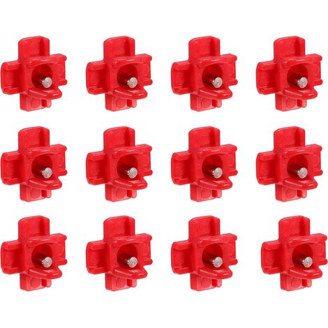 Tétine à eau, rouge, buveur de tétine de poulet automatique avec montage latéral horizontal, buveur de poulet, paquet de 12 (1/5)