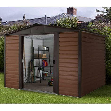Yardmaster Metall-Gerätehaus "Konstanz 1012", braun, 10,46 m², mit Bodenrahmen (1/3)