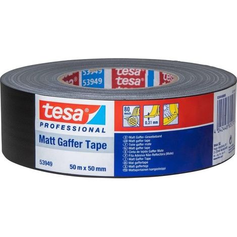 Nastro adesivo in tessuto Tesa Gaffer Tape nero opaco 50m x 5cm