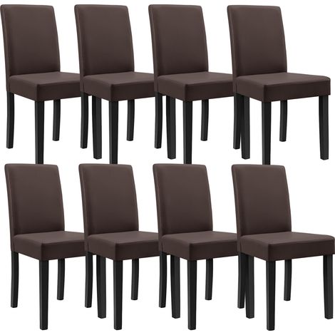 Set Hamburg di 8 Sedie Imbottite da Sala - Marrone [en.casa] (1/5)