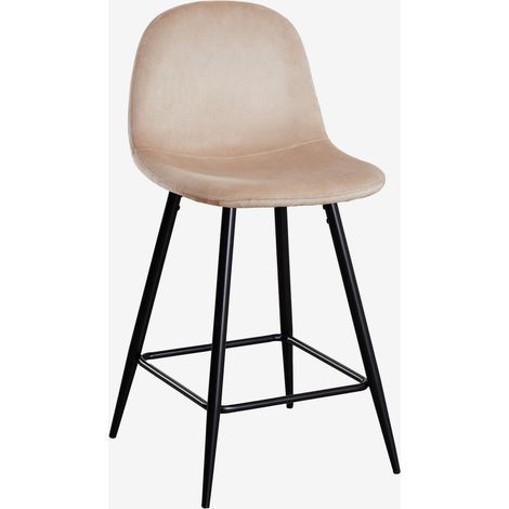 SKLUM Glamm-Hocker aus Samt ↑65 cm Braun Weizen Schwarz (1/5)