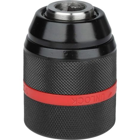 Enowelir Mandrin de Perceuse, Mandrin sans clé, 1/2-20UNF 2-13mm Mandrin de perceuse à main sans clé à serrage, Mandrin Serrage Perceuse Sans Fil, Mandrin de perçage auto-serrant à des pour usages mul (1/4)