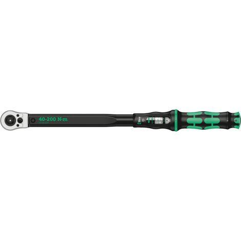 Wera – Clé dynamométrique réglable 40-200 Nm – Précision ±3% – 45 dents – Entraînement carré 1/2" – Serrage à droite et à gauche