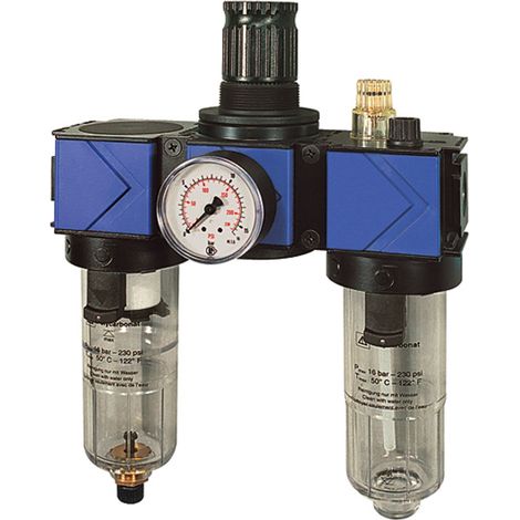 Riegler Wartungseinheit 3-tlg. »variobloc«, mit PC-Behälter, BG 1, G 3/8 (1/4)