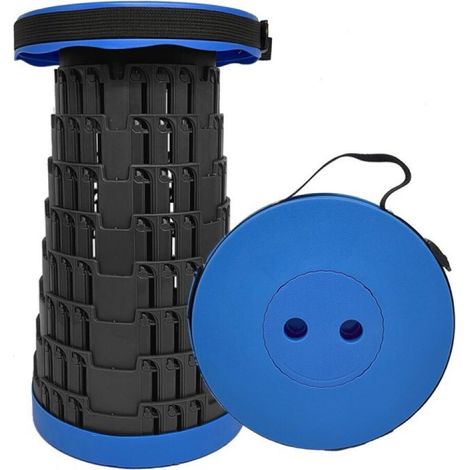 Taburete Plegable Azul Carga Máxima 250 kg Altura 45 cm Asiento Ø25,5 cm Polipropileno (1/4)