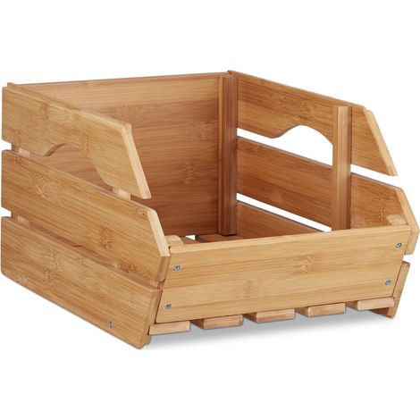 Casetta impilabile universale portaoggetti da cucina 20 x 27,5 x 38 cm in bambù naturale 130003751