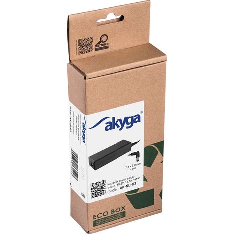 Alimentatore Akyga AK-ND-03 per laptop HP Compaq 18,5 V 3,5 A 65 W 7,4 x 5,0 mm + pin (1/4)