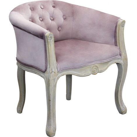 Poltrona da interno in legno e velluto con schienale e seduta imbottiti Art of Paris - Lightpink (1/5)