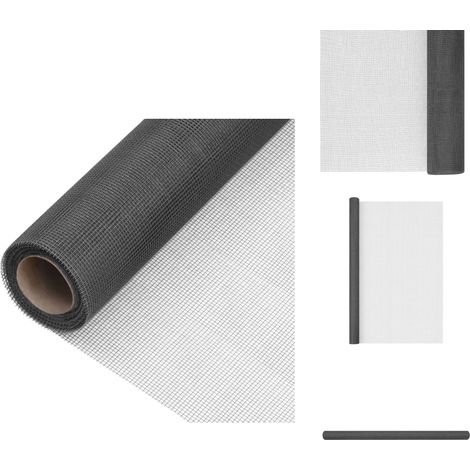 Fliegengitter Fiberglas 80x500 cm Schwarz - Fiberglas Netz - Insekten Schutz - Fliegengitter - Gartenzaun - Vogelfang (1/5)
