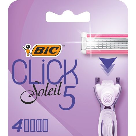 Cartouches de rasoir Bic Click Soleil 5 pour femmes, lot de 4
