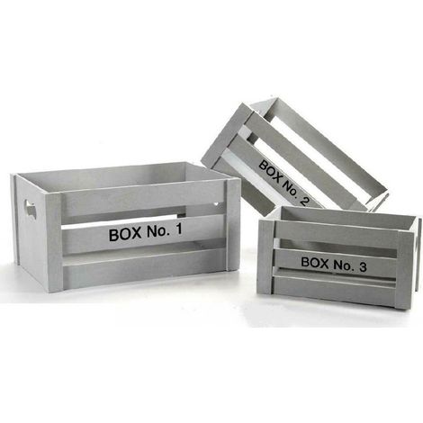 Kaela - Set 3 Cassette Box Scatole In Legno Decorate 16/14/10cm Colori Assortiti 763700 - (1/4)