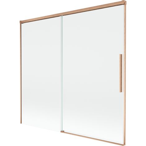 Mexen Rox 2-flügelige Schiebeduschwand 170 x 150 cm, transparent, gebürstetes Kupfer - 8C9-170-001-65-00