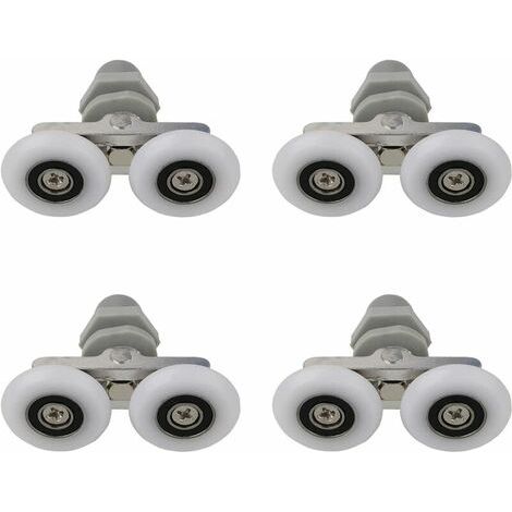 4PCS 25mm Shower Door Rollers Double Wheels Shower Door Rollers Sliding Bathroom Shower Door Rollers Replacement Shower Roller,Bathroom Spare Parts (1/5)