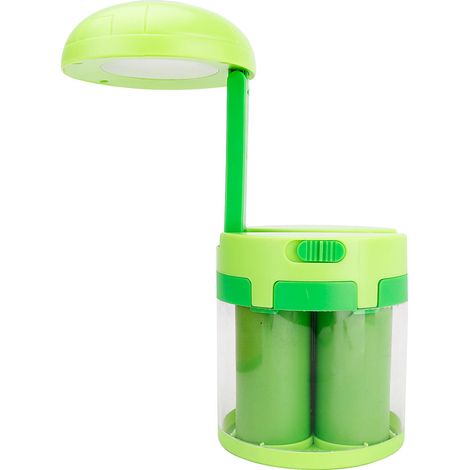 Lampe de bureau portable à économie d'énergie LED alimentée par eau de mer/eau salée et produits chimiques, lumière nocturne, verte (1/5)