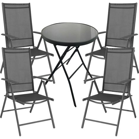 Bistrogarnitur 5-teilig Anthrazit + 3 Hochlehner-MMC330851DG+4xM116001 (1/3)