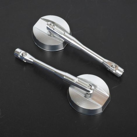Paire de rétroviseur Mad pour Auto Bara silver alu CNC Neuf (1/3)