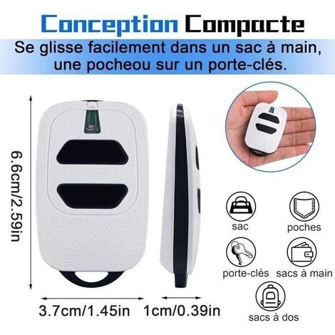 Télécommande de porte 433,92 MHz compatible avec les télécommandes de porte de garage DEA GTI2/4, GT2/4, Mio TR2/4 et Mio TR2N/4N, lot de 2 (1/3)