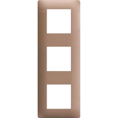 essensya Plaque 3 postes réversible entraxe 71 Bronze (WE463)