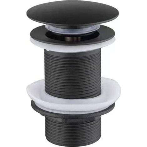 Un-Fendue Bassin évier Robinet Poussez Pop-Up Cliquez Clack Maker Bouchon Stopper sans débordement Fait (Noir) (1/4)