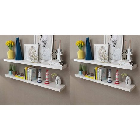 vidaXL Mensole a Parete 4 pz Bianco 120 cm (1/5)