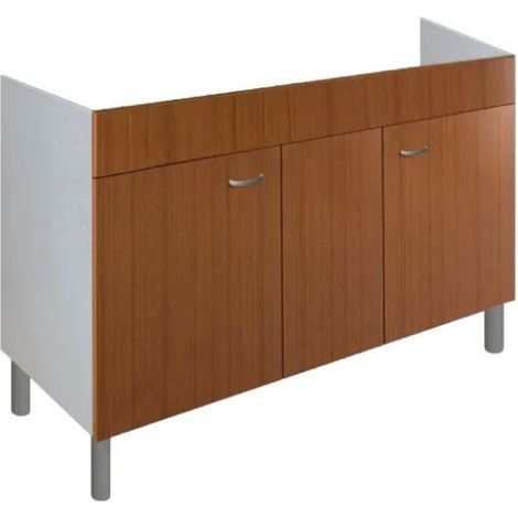 Mobile sottolavello cucina in legno nobilitato teak per lavelli in porcellana dimensioni: cm (lxhxp)= 117x66x50