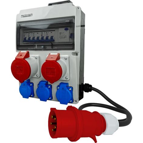 Quadro di distribuzione per edilizia con portacavi 32A 16A 3X230 prese