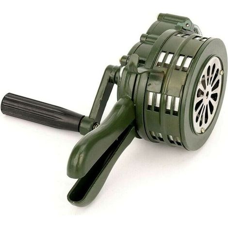 Hand-cranked horn, portable siren, 110dB, manually operated metal alarm, emergency security alarm, Air Raid