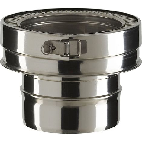 Poujoulat – Raccord fumisterie double paroi THERMINOX TZ – Conique – Inox brillant – Diamètre 130 mm – Isolation laine de roche