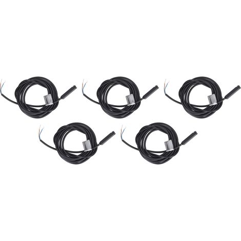 Lot de 5 capteurs magnétiques inductifs haute fréquence en ABS, 2 fils, NO, 100 mA, 5-240 V CA/CC (1/5)