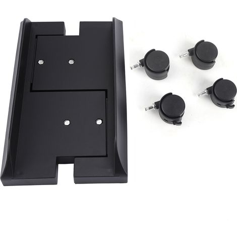 Abnehmbarer PC-Ständer mit Rollen und Bremse, schwarzes ABS, 31 x 18 x 6,5 cm, Ablagefach für Computer-Tower (1/5)