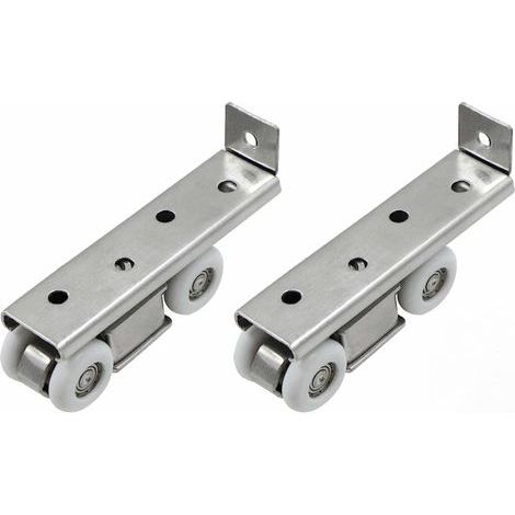 Roues Porte Coulissante Roulettes Support - Rail Accessoires Silencieuses Poulies Quincaillerie Fixe Rouleau en Acier Inoxydable pour Portes Passage Bois Douche Vitrée, 2 Pièces (1/5)