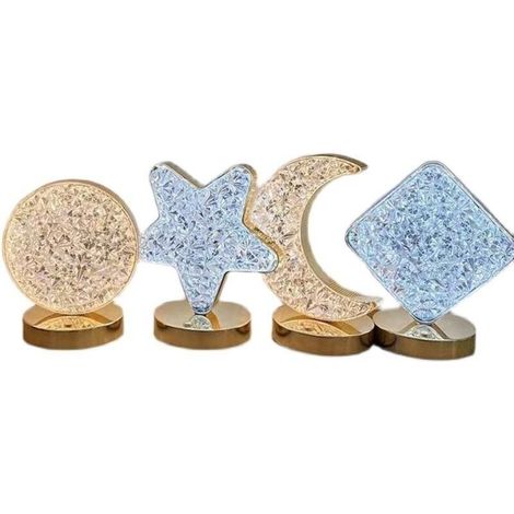 Lumière en Cristal LED, Gradation Tactile, Lampe de Chevet, Diamant Romantique USB (1/3)