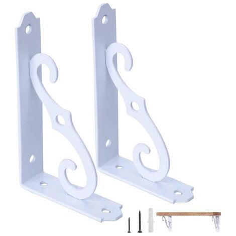 Support triangulaire, blanc, 127 mm x 89 mm, 2 supports Étagère murale, cadre de support pour bibliothèque (1/5)